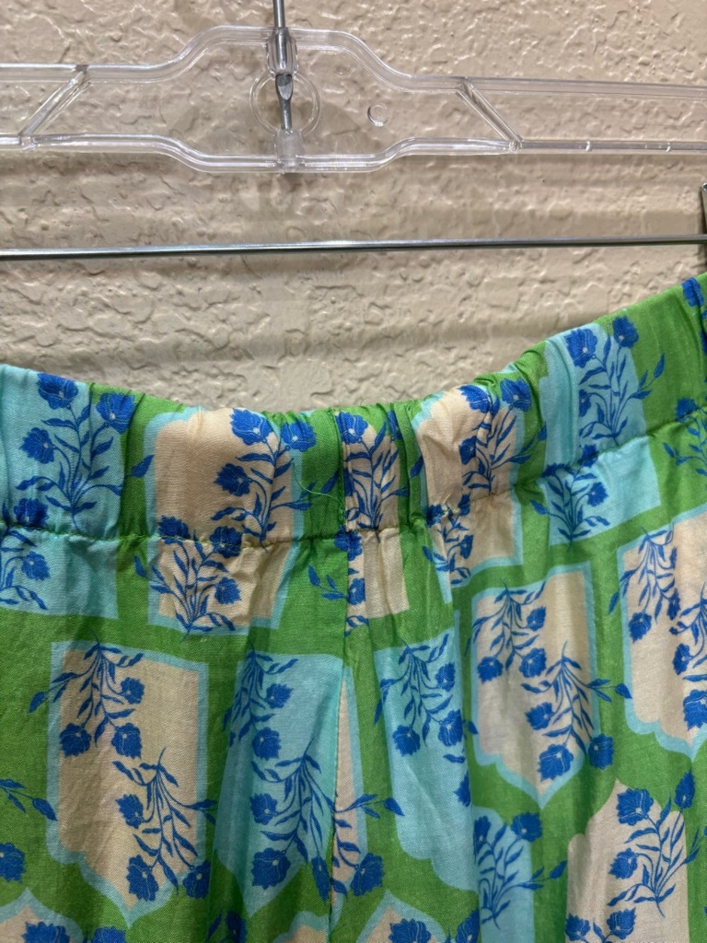 Verandah Flared Wide Leg Pants Green Floral Lightweight Boho Whimsigoth Size XS - Picture 6 of 10